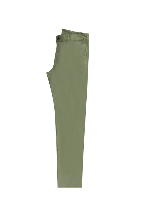 Orta Haki Regular Fit Standart Kesim Likralı Kanvas / Chino Pantolon