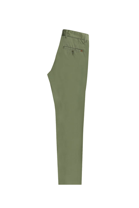 Orta Haki Regular Fit Standart Kesim Likralı Kanvas / Chino Pantolon