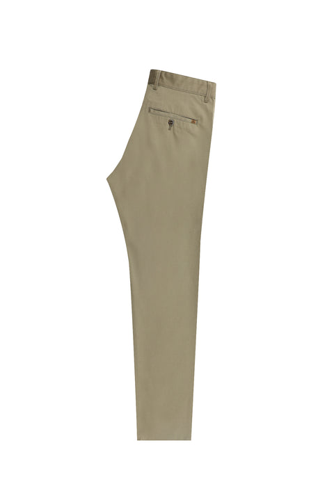 Dark Mink Regular Fit Standard Cut Lycra Canvas / Chino Trousers