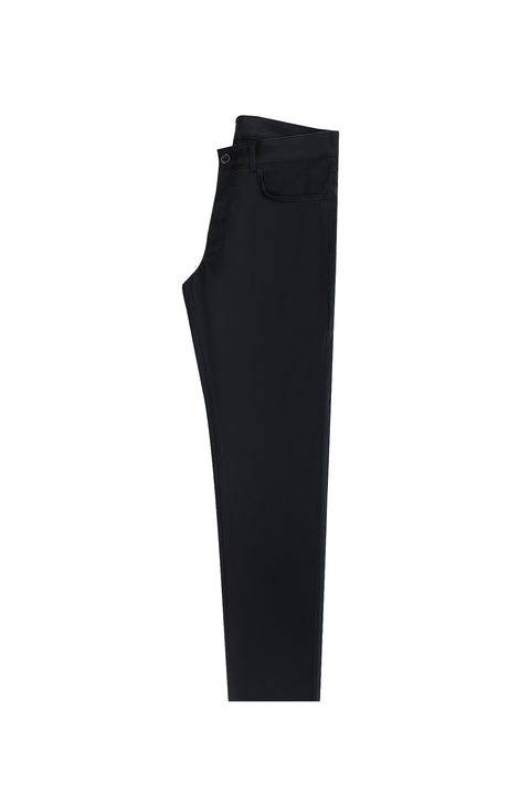 Dark Navy Regular Fit Standard Cut Lycra Canvas / Chino Trousers