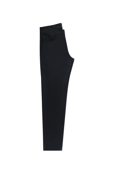 Dark Navy Regular Fit Standard Cut Lycra Canvas / Chino Trousers