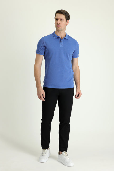 Black Slim Fit Stretchy Canvas / Chino Trousers