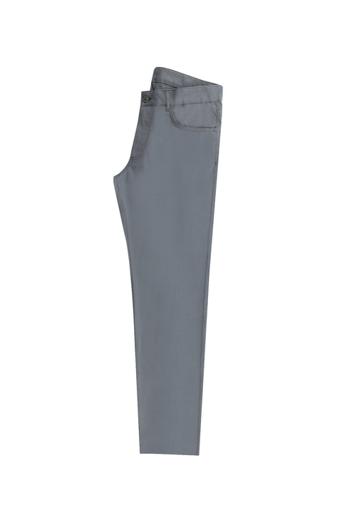 Medium Grey Slim Fit Stretch Canvas / Chino Trousers
