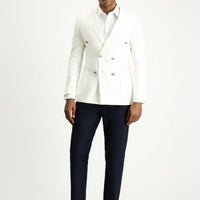 Dark Navy Regular Fit Standard Cut Lycra Canvas / Chino Trousers