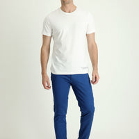 Aviator Blue Regular Fit Standard Cut Lycra Canvas / Chino Trousers