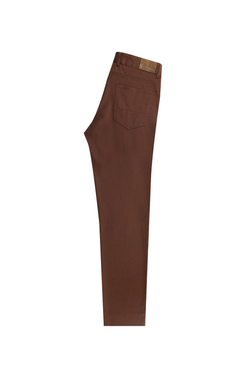 Light Brown Slim Fit Stretch Canvas / Chino Trousers