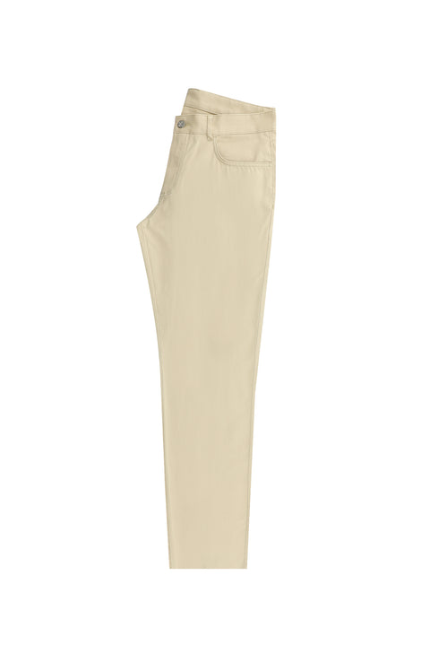 Light Beige Slim Fit Skinny Stretch Canvas / Chino Trousers
