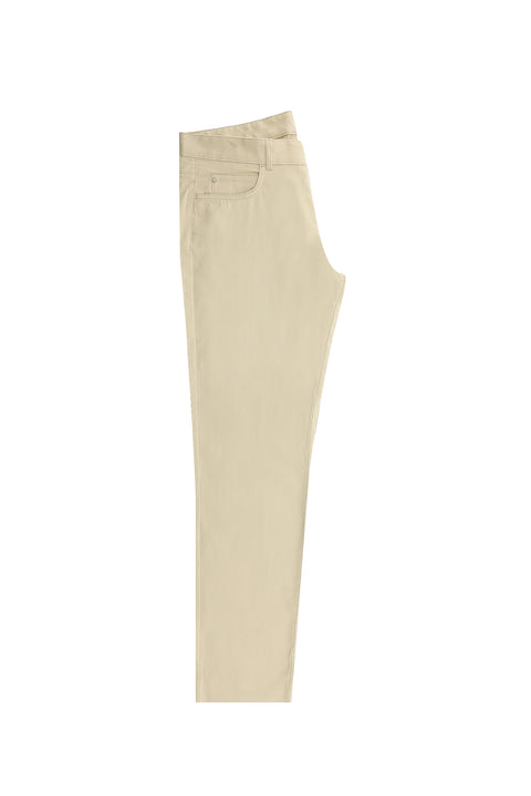 Light Beige Slim Fit Skinny Stretch Canvas / Chino Trousers