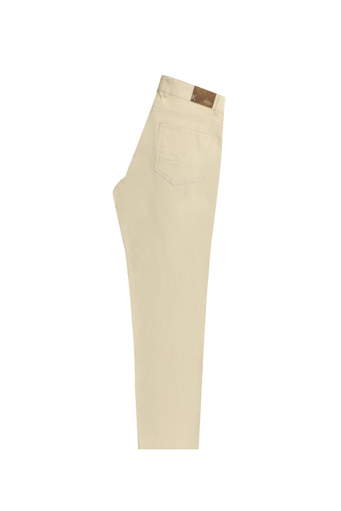 Light Beige Slim Fit Skinny Stretch Canvas / Chino Trousers
