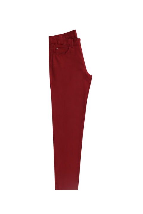 Açık Bordo Slim Fit Dar Kesim Likralı Kanvas / Chino Pantolon