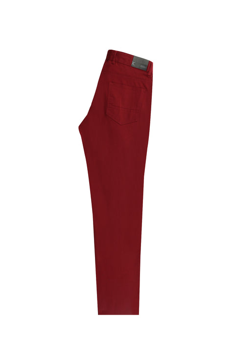Açık Bordo Slim Fit Dar Kesim Likralı Kanvas / Chino Pantolon