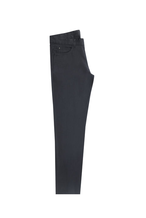 Koyu Antrasit Slim Fit Dar Kesim Likralı Kanvas / Chino Pantolon