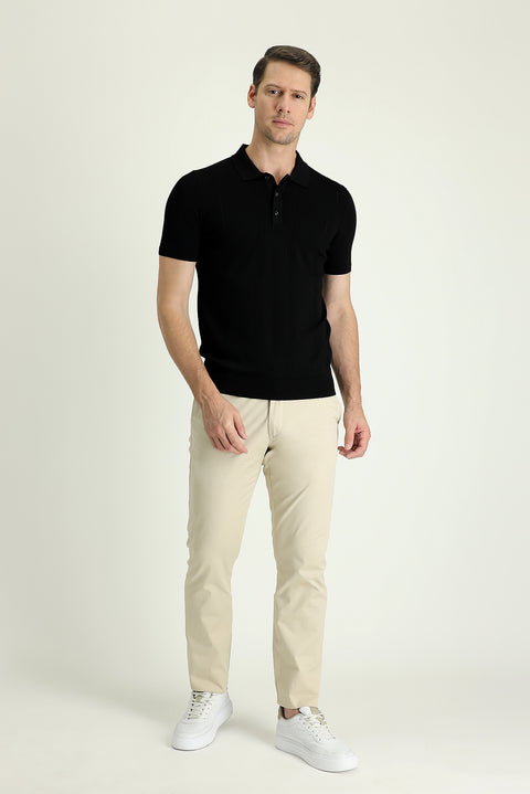 Açık Bej Regular Fit Standart Kesim Likralı Kanvas / Chino Pantolon