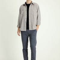Mid Grey Slim Fit Stretch Sateen Canvas / Chino Trousers