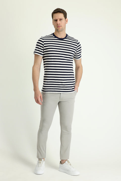 Kum Slim Fit Dar Kesim Likralı Saten Kanvas / Chino Pantolon