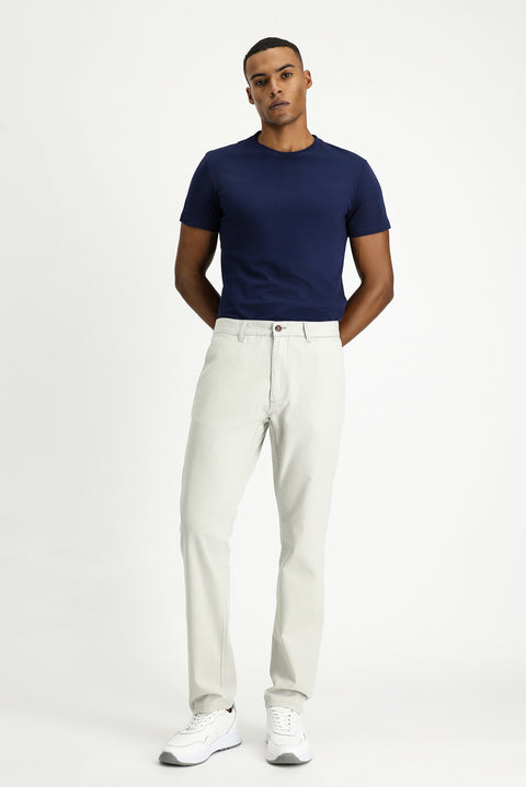 Light Gray Relaxed Fit Stretch Canvas / Chino Trousers