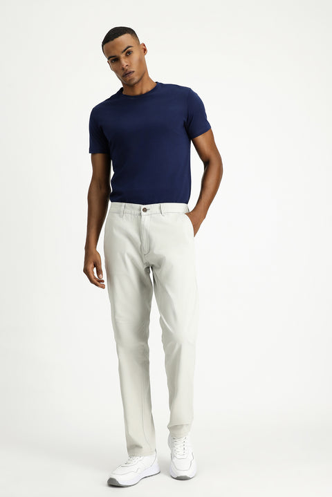 Light Gray Relaxed Fit Stretch Canvas / Chino Trousers