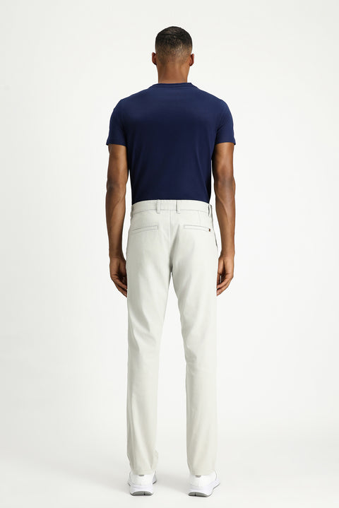 Light Grey Super Slim Fit Extra Narrow Cut Stretchy Canvas / Chino Trousers