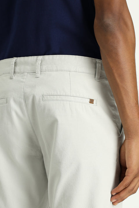 Light Gray Relaxed Fit Stretch Canvas / Chino Trousers