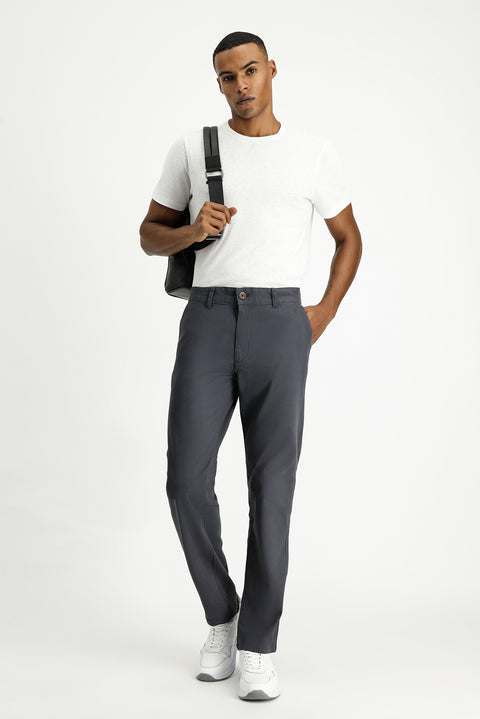 Orta Füme Regular Fit Standart Kesim Likralı Kanvas / Chino Pantolon