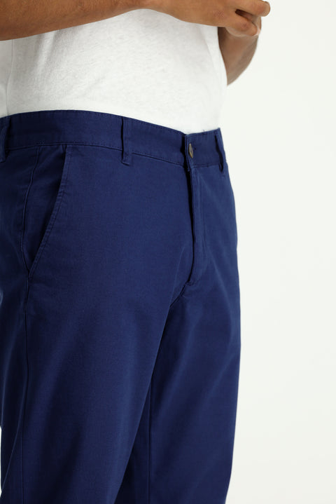 Light Blue Super Slim Fit Extra Narrow Cut Lycra Canvas / Chino Trousers