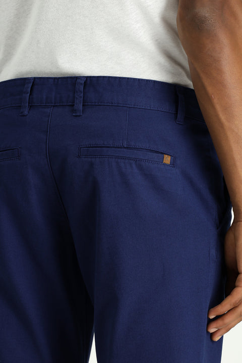 Light Navy Relaxed Fit Stretch Canvas / Chino Trousers
