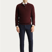 Mid Navy Regular Fit Standard Cut Lycra Canvas / Chino Trousers