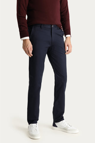  Orta Lacivert Regular Fit Standart Kesim Likralı Kanvas / Chino Pantolon