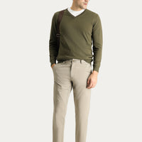 Light Mink Relaxed Fit Stretchy Canvas / Chino Pants