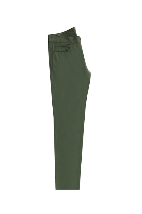 Forest Green Slim Fit Stretchy Canvas / Chino Trousers