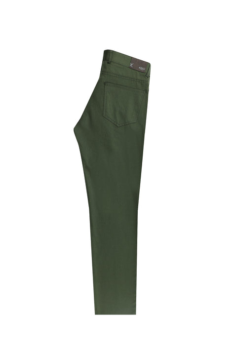 Forest Green Slim Fit Stretchy Canvas / Chino Trousers