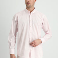 Dusty Pink Long Sleeve Regular Fit Linen-Look Cotton Sport Button-Down Collar Shantuk Shirt