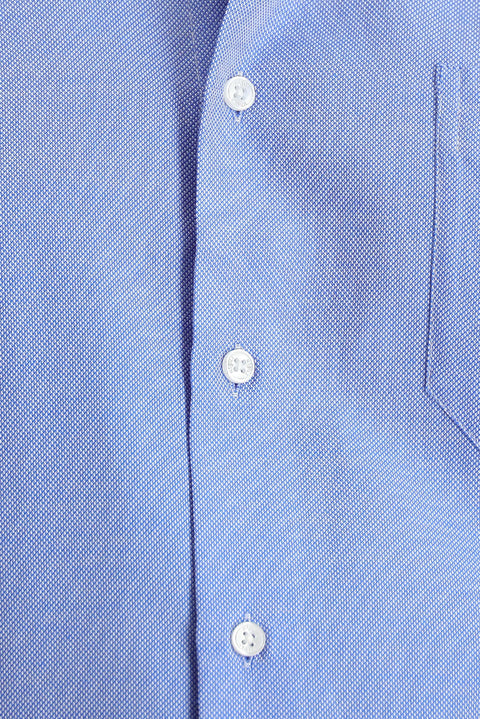 Indigo Blue Long Sleeve Regular Fit Sport Cotton Shirt