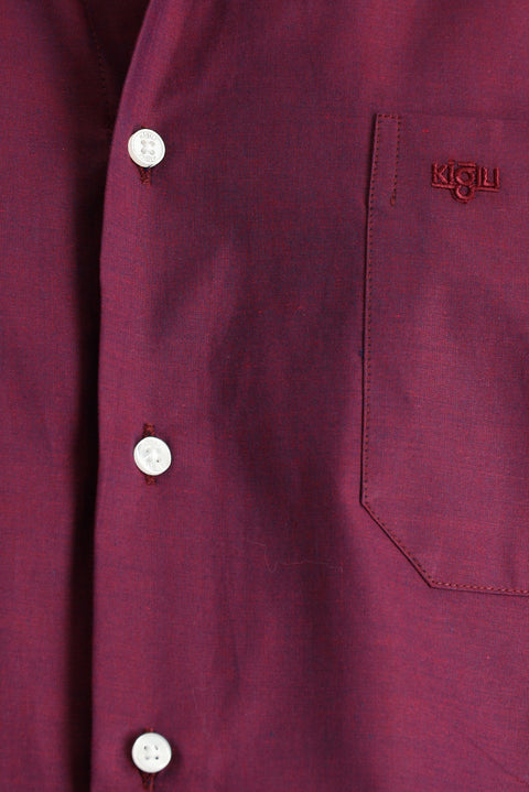 Light Burgundy Long Sleeve Regular Fit Sport Cotton Shirt