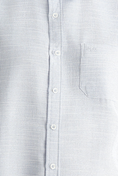 Dark Blue Long Sleeve Regular Fit Patterned Cotton Shirt