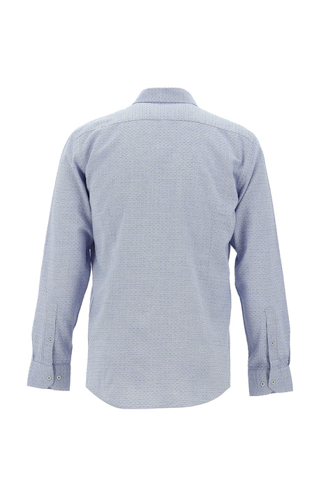 Navy Blue Long Sleeve Slim Fit Narrow Cut Sport Cotton Shirt
