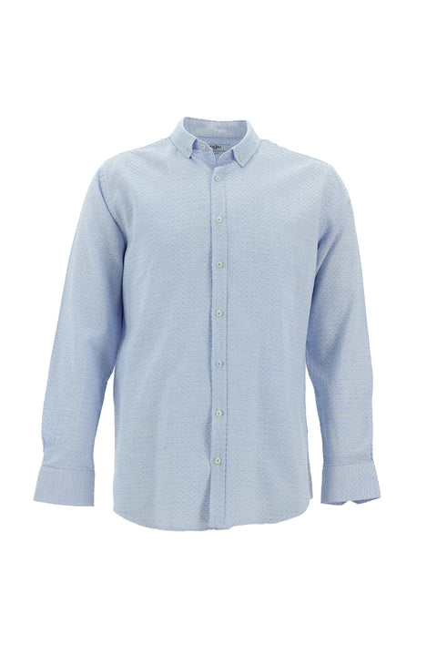 Dark Blue Long Sleeve Slim Fit Narrow Cut Sport Cotton Shirt