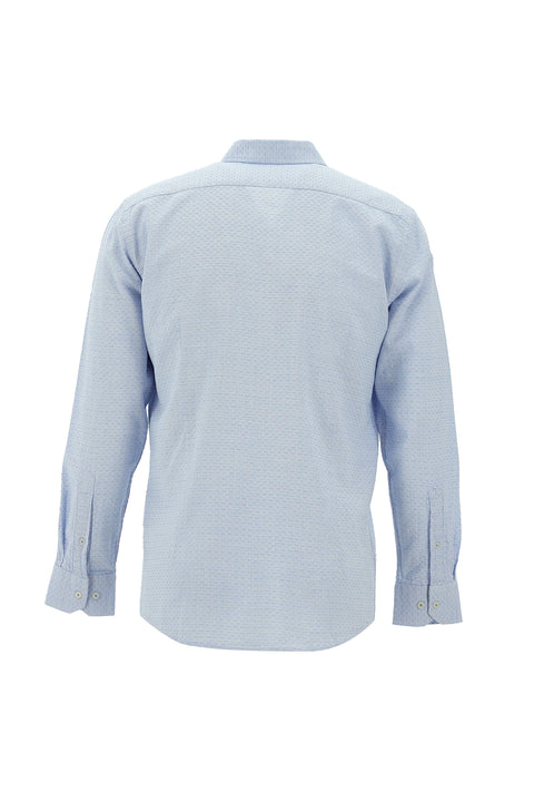 Dark Blue Long Sleeve Slim Fit Narrow Cut Sport Cotton Shirt