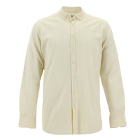 Light Beige Long Sleeve Slim Fit Narrow Cut Sport Cotton Shirt