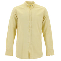 Mustard Yellow Long Sleeve Slim Fit Narrow Cut Sport Cotton Shirt