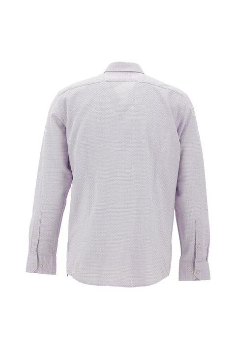 Lilac Long Sleeve Slim Fit Narrow Cut Sport Cotton Shirt