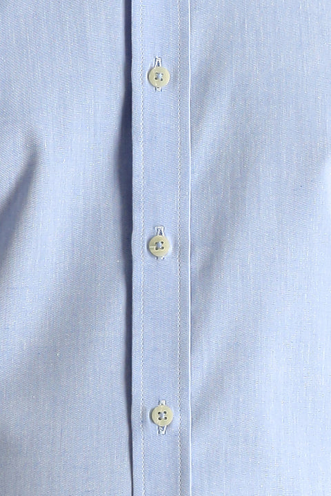 Light Blue Long Sleeve Slim Fit Narrow Cut Sport Cotton Shirt