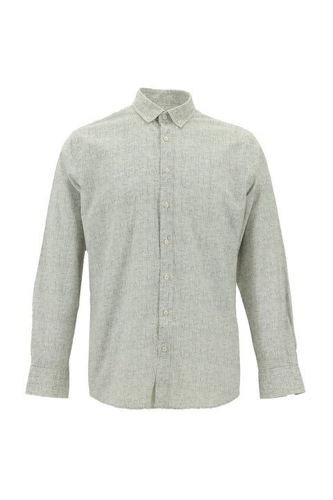 Medium Grey Long Sleeve Slim Fit Narrow Cut Cotton Shirt