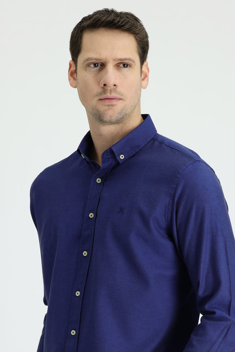 Medium Navy Long Sleeve Slim Fit Sports Shirt