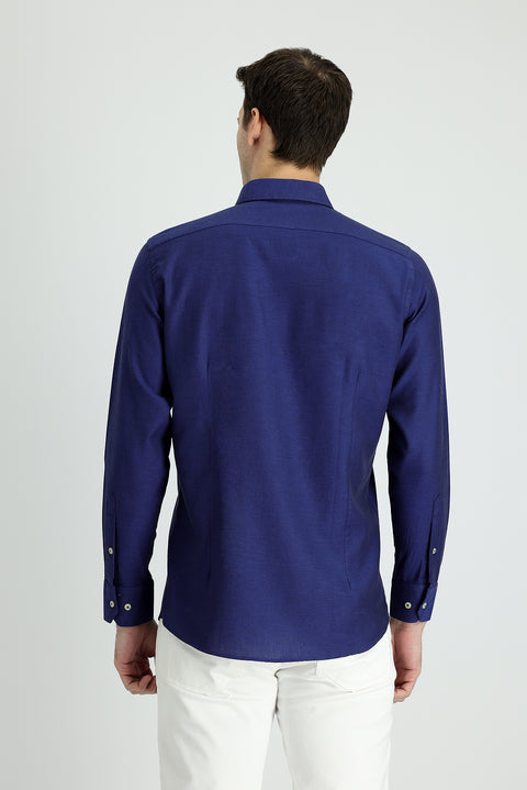 Medium Navy Long Sleeve Slim Fit Sports Shirt