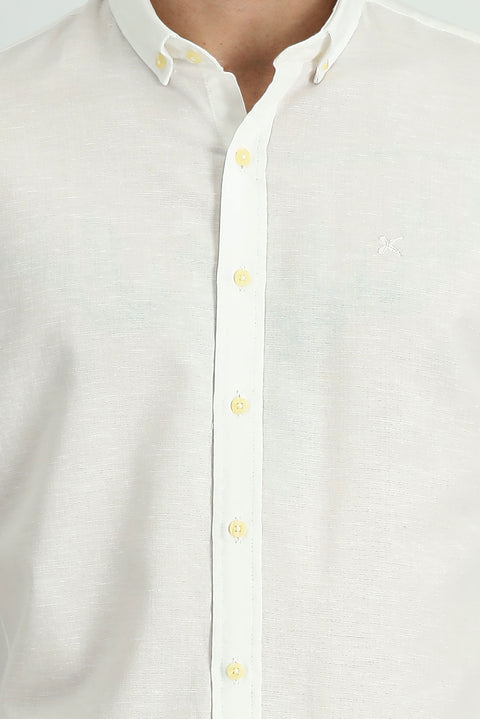 White Long Sleeve Slim Fit Narrow Cut Sport Shirt