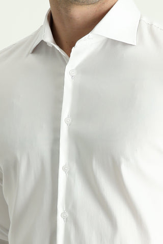  Beyaz Uzun Kol Slim Fit Dar Kesim Klasik Gömlek
