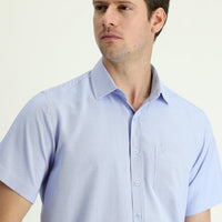 Dark Blue Short-Sleeve Regular Fit Shirt