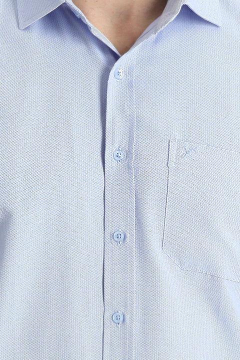 Dark Blue Short-Sleeve Regular Fit Shirt
