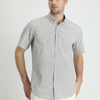 Black Short Sleeve Regular Fit Cotton Sports Shirt